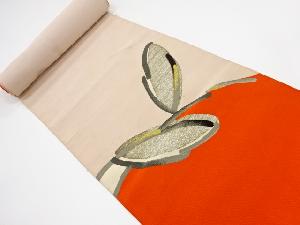 アンティーク　綴れ抽象枝葉模様織出し名古屋帯地反物